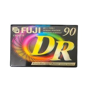 Fuji 90 minute blank audio cassette tape. New. Sealed.